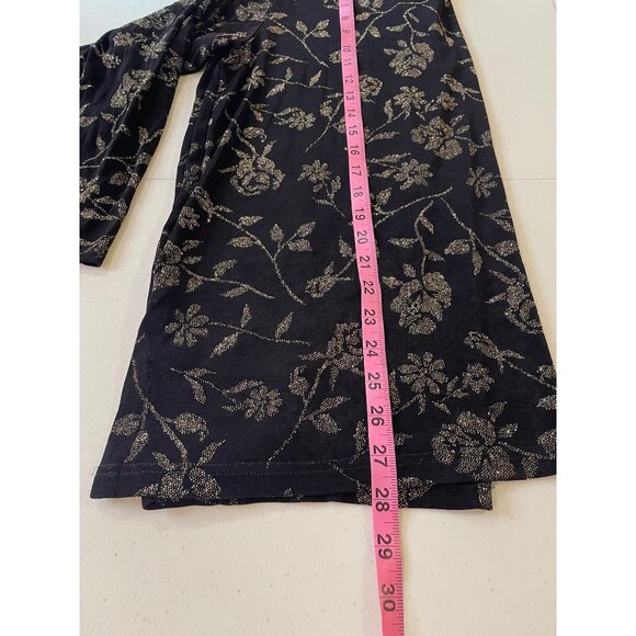 Vtg Impressions Womens Slinky Floral Glitter Top Size L NYE Dark Fairy Indie 90s - Picture 7 of 15